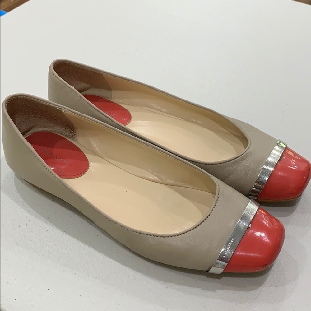 Calvin Klein pash two tone ballerina flats shoes